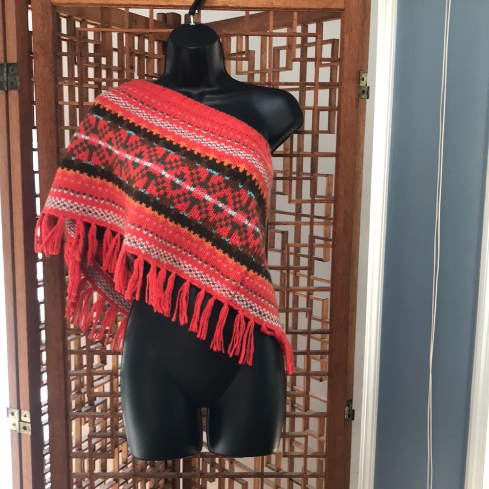 Old Navy multicolored poncho. Size L